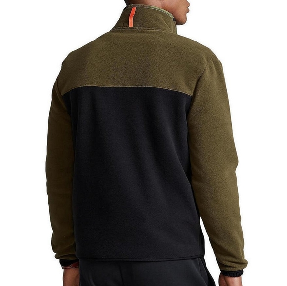 Green and Black Polo Ralph Lauren Fleece Pullover Jacket - Picture 2 of 9